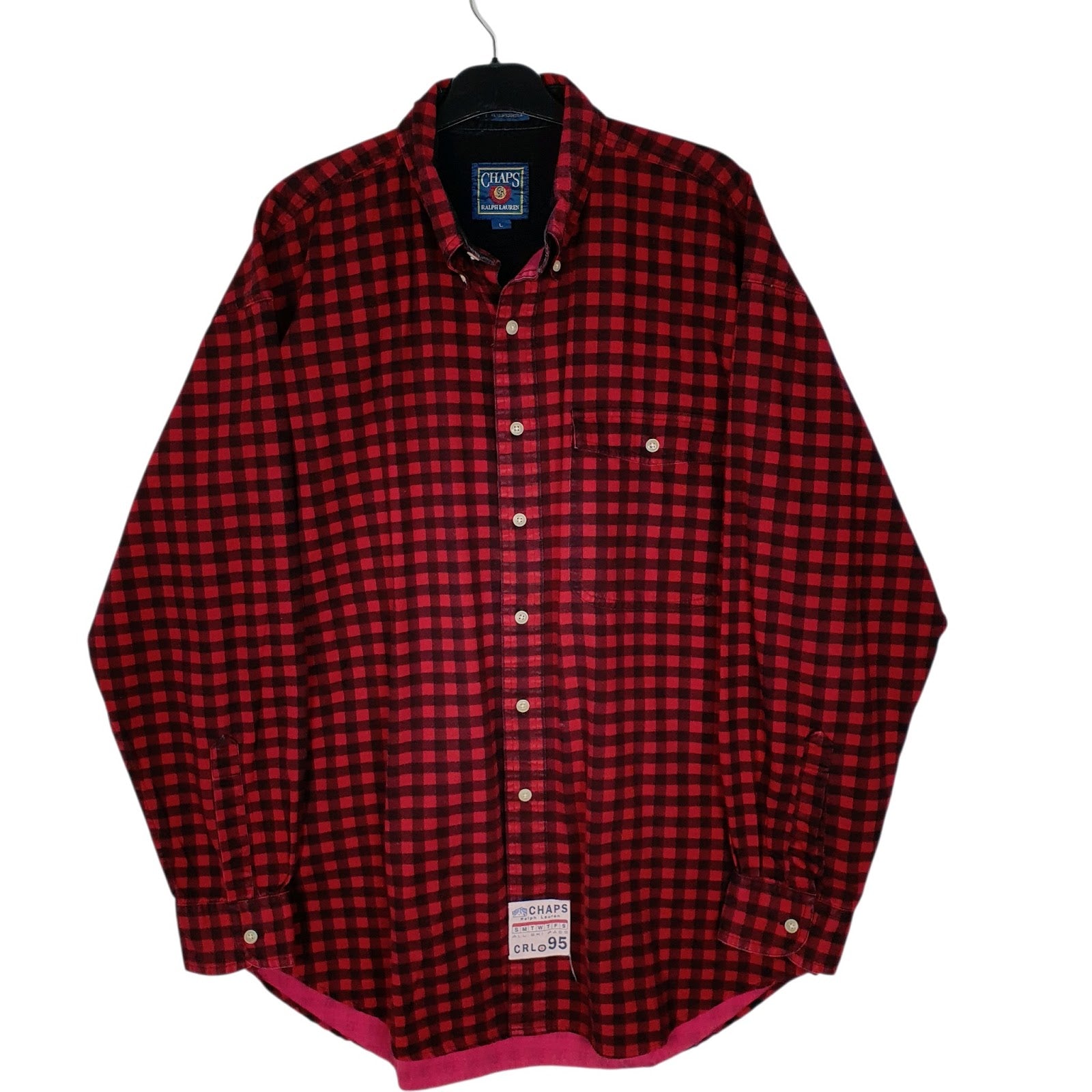 Mens Red Ralph Lauren Vintage 90s Thick Canvas Long Sleeve Shirt