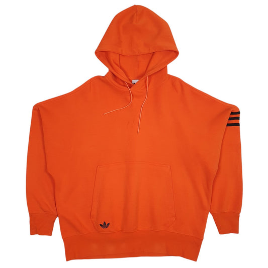 Mens Orange Adidas Baggy Hoodie Jumper