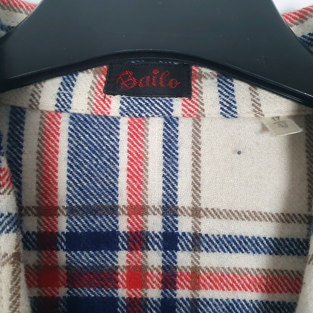 Mens Beige Bailo Vintage Flannel  Shirt