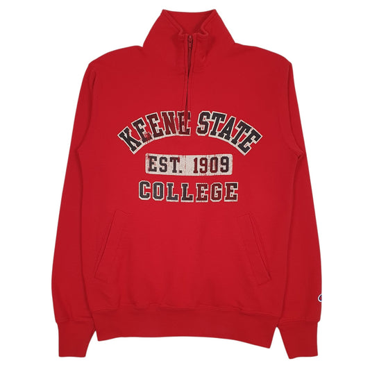 Mens Red Champion Keene State College Quarter Zip Jumper