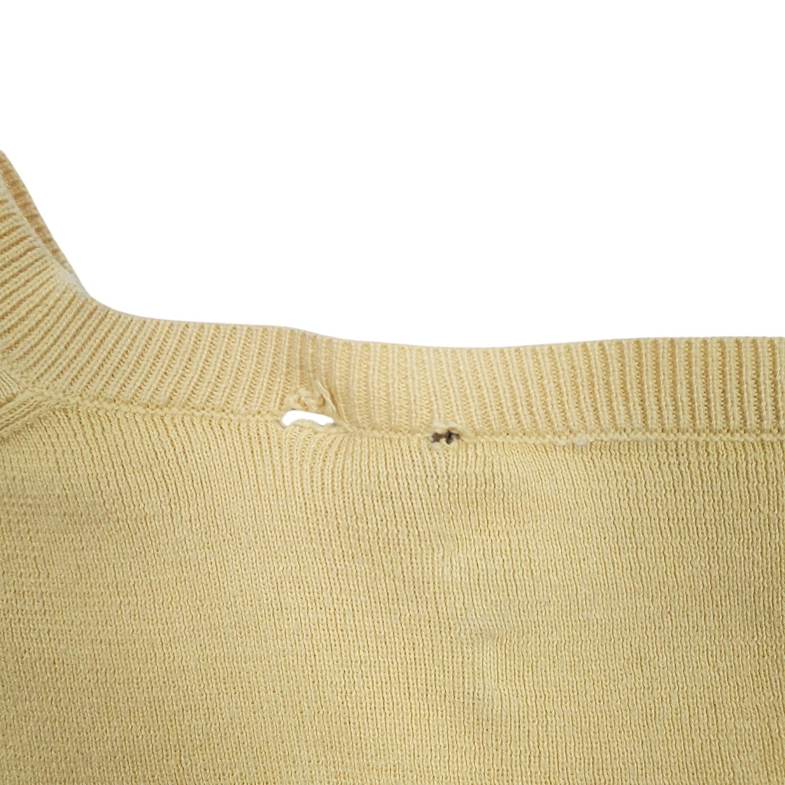 Mens Yellow Polo Ralph Lauren Pima V Neck Jumper