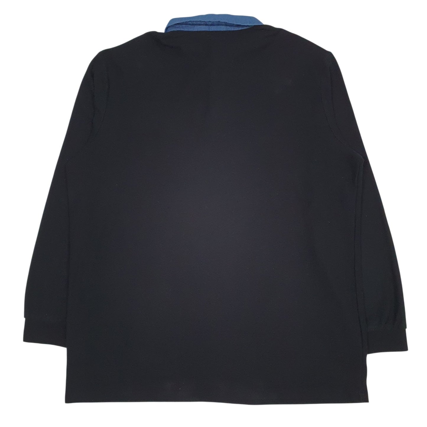 Mens Black Ghyugr Rugby Crewneck Polo Shirt
