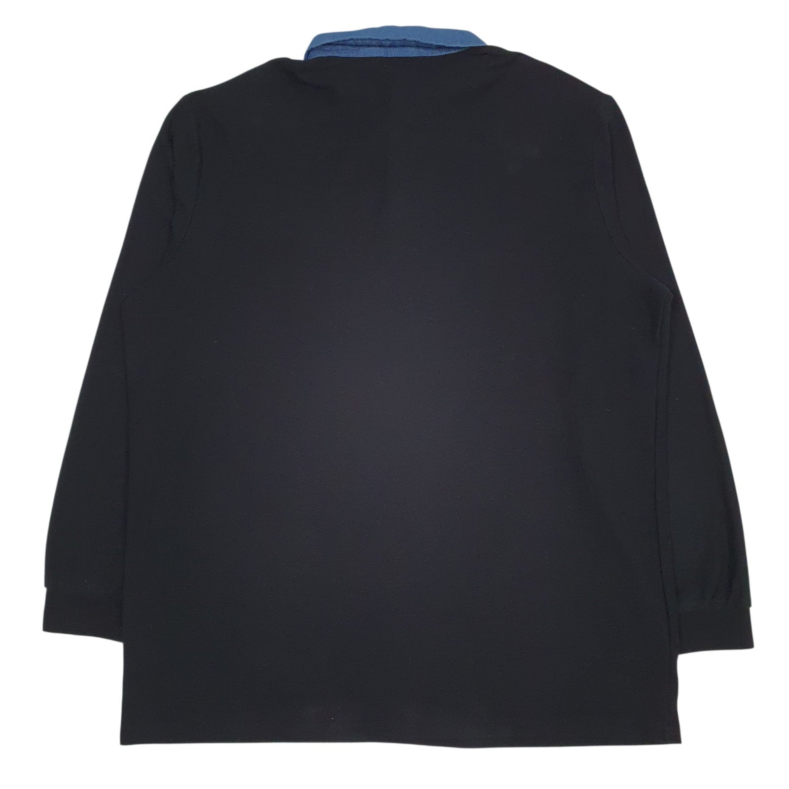 Mens Black Ghyugr Rugby Crewneck Polo Shirt