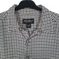Mens Black Eddie Bauer Heavyweight Flannel Dogstooth Houndstooth  Shirt