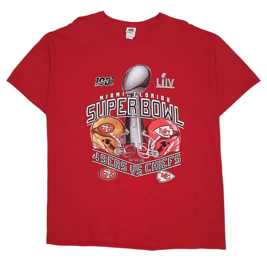 Mens Red Fruit Of The Loom Superbowl 2020 Short Sleeve T Shirt