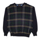 Mens Navy Tommy Hilfiger Golf Vintage 00s Plaid Crewneck Jumper
