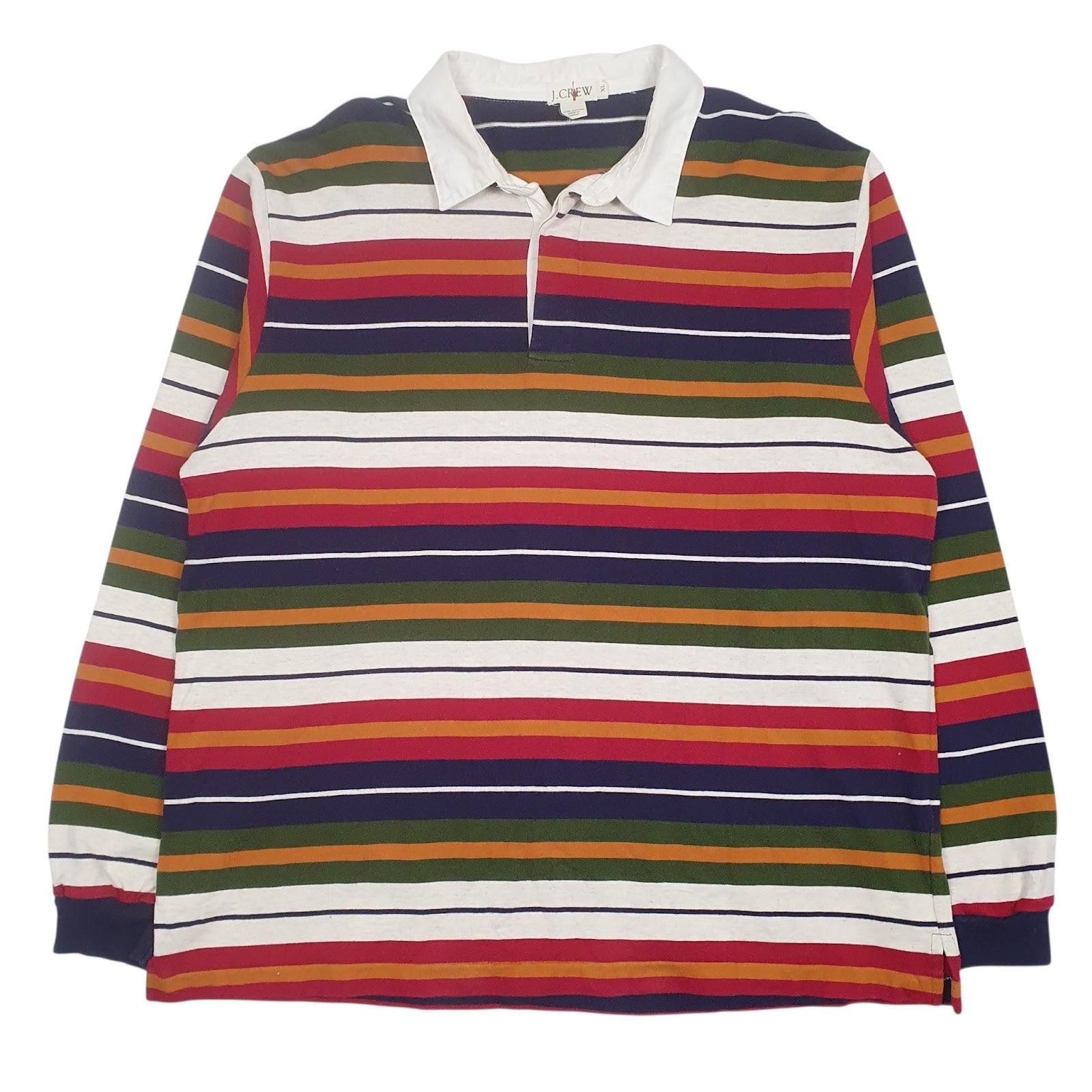 Mens Red J Crew Rugby Long Sleeve Polo Shirt