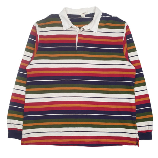 Mens Red J Crew Rugby Long Sleeve Polo Shirt