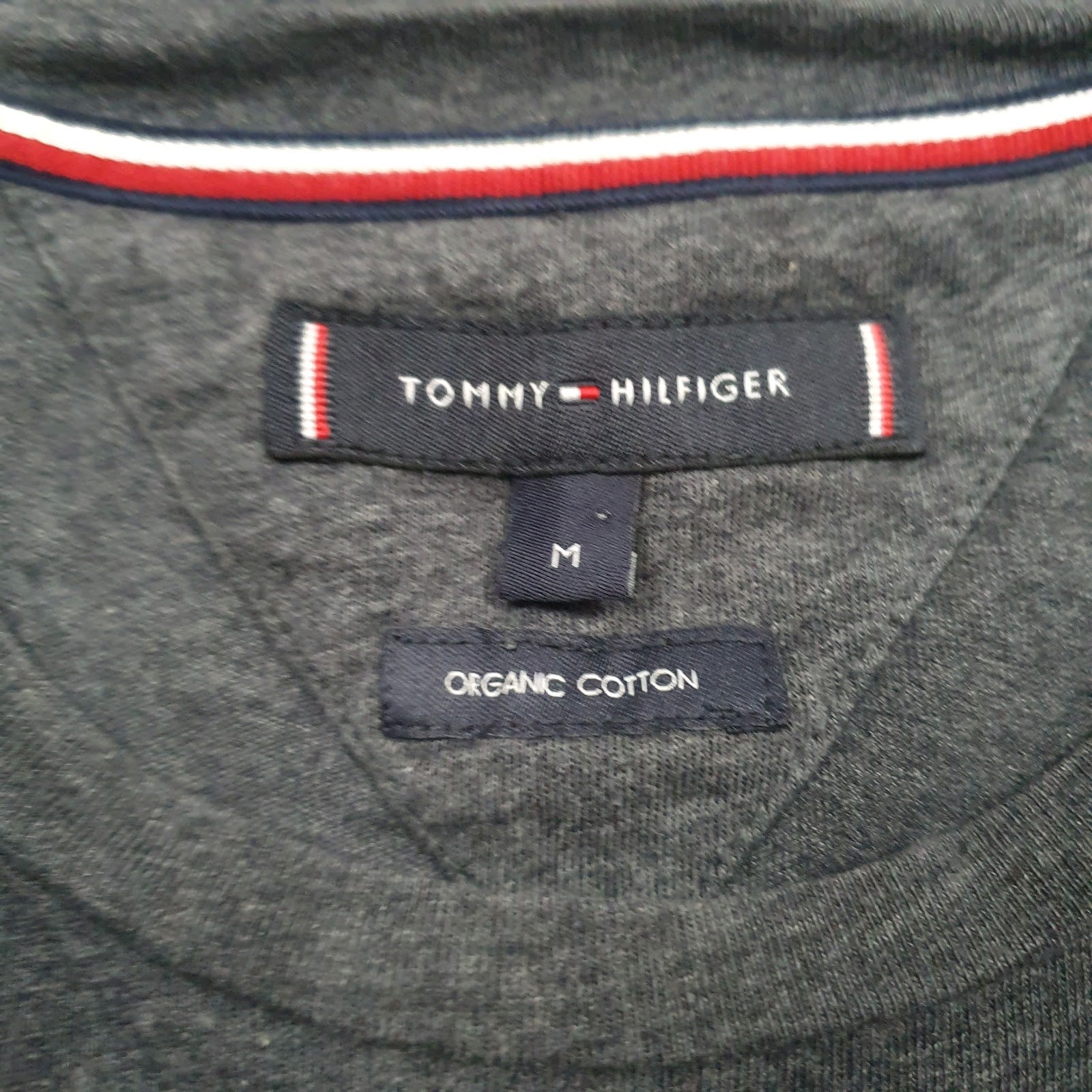 Mens Grey Tommy Hilfiger Spellout  T Shirt