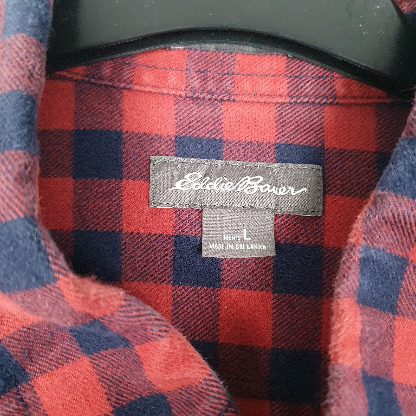 Mens Red Eddie Bauer Flannel  Shirt