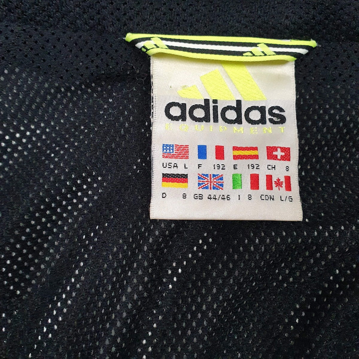 Mens Black Adidas Vintage 90s Equipment  Coat