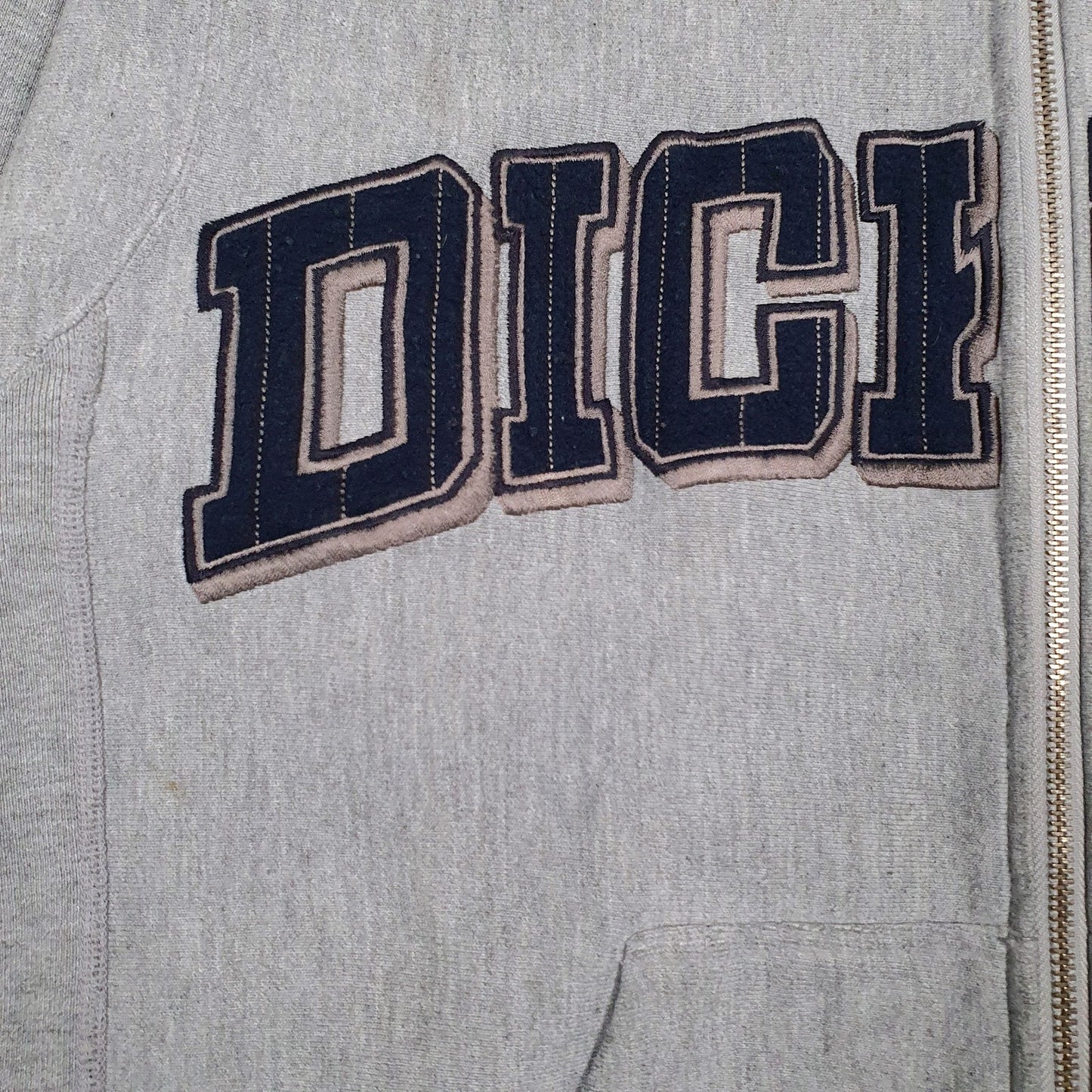 Mens Grey Dickies Spellout Full Zip Jumper