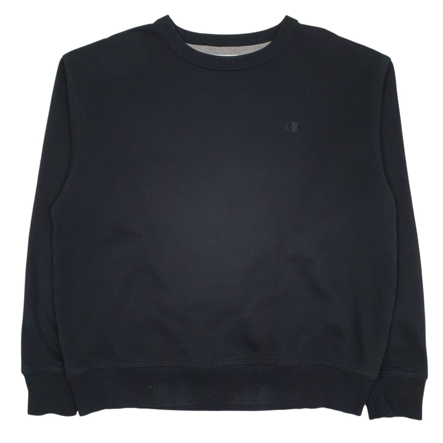 Mens Black Champion  Crewneck Jumper