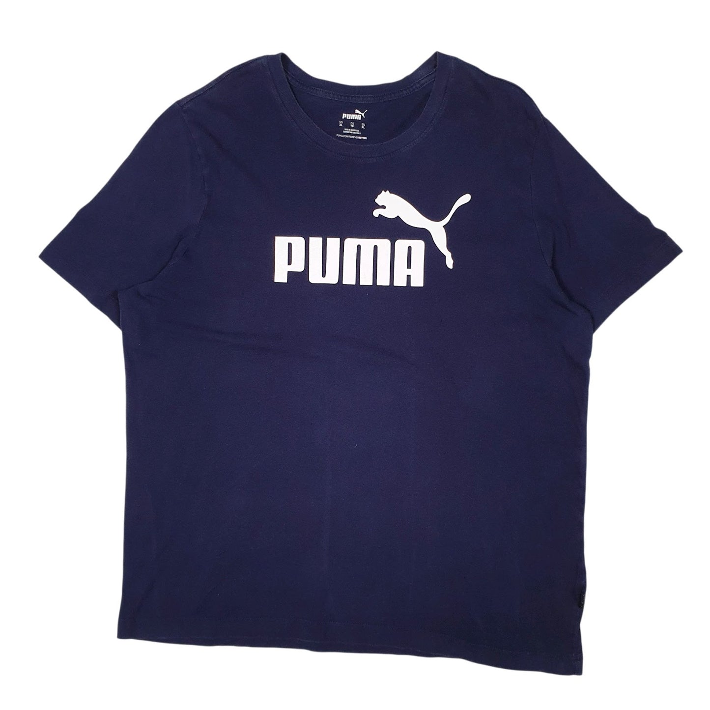 Mens Navy Puma  Short Sleeve T Shirt