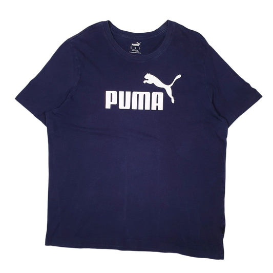Mens Navy Puma  Short Sleeve T Shirt