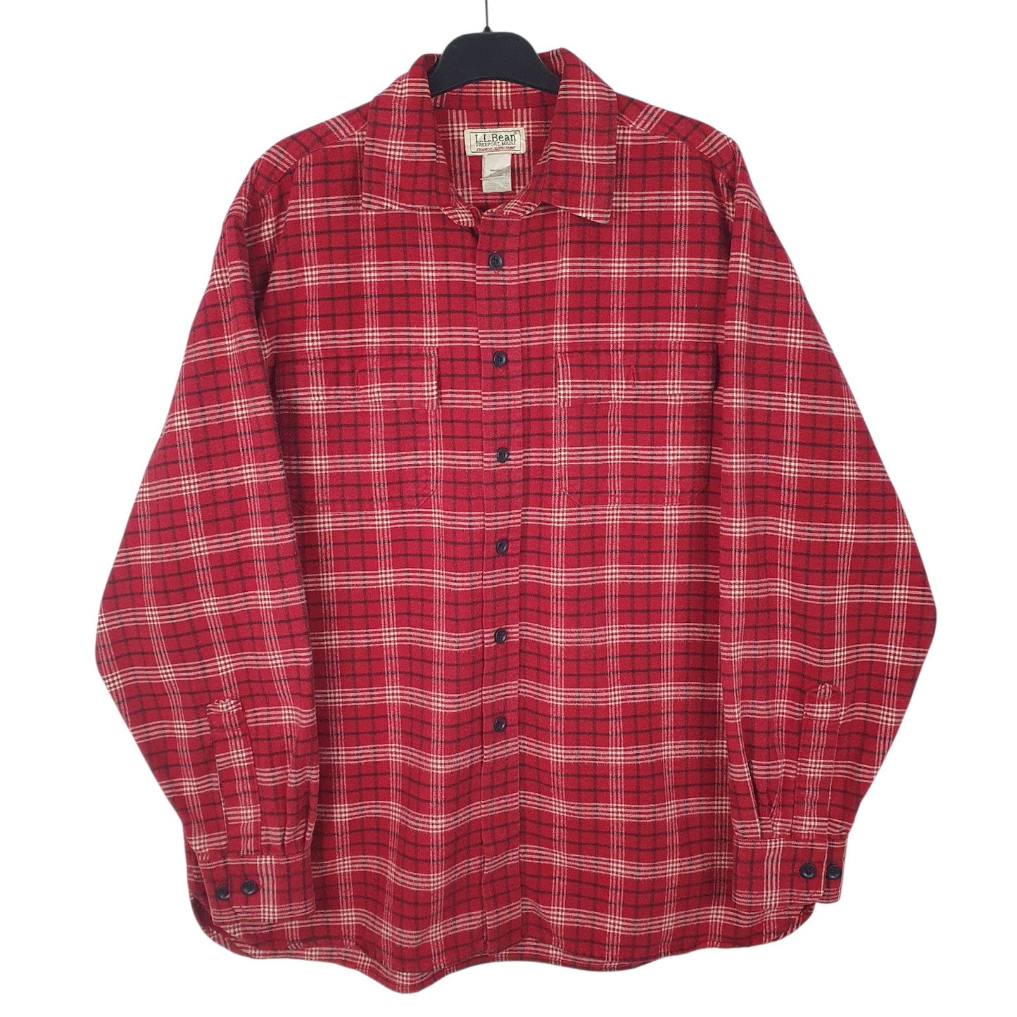 Mens Red L.L.Bean Chamois Long Sleeve Shirt