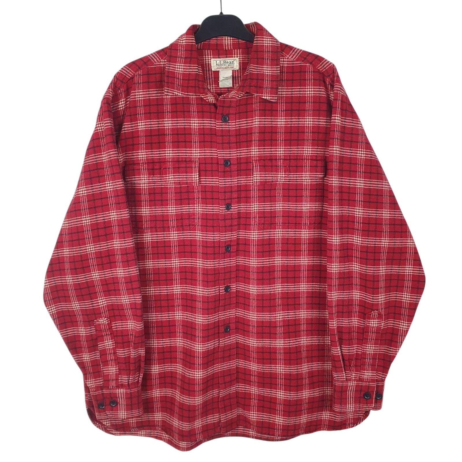Mens Red L.L.Bean Chamois Long Sleeve Shirt