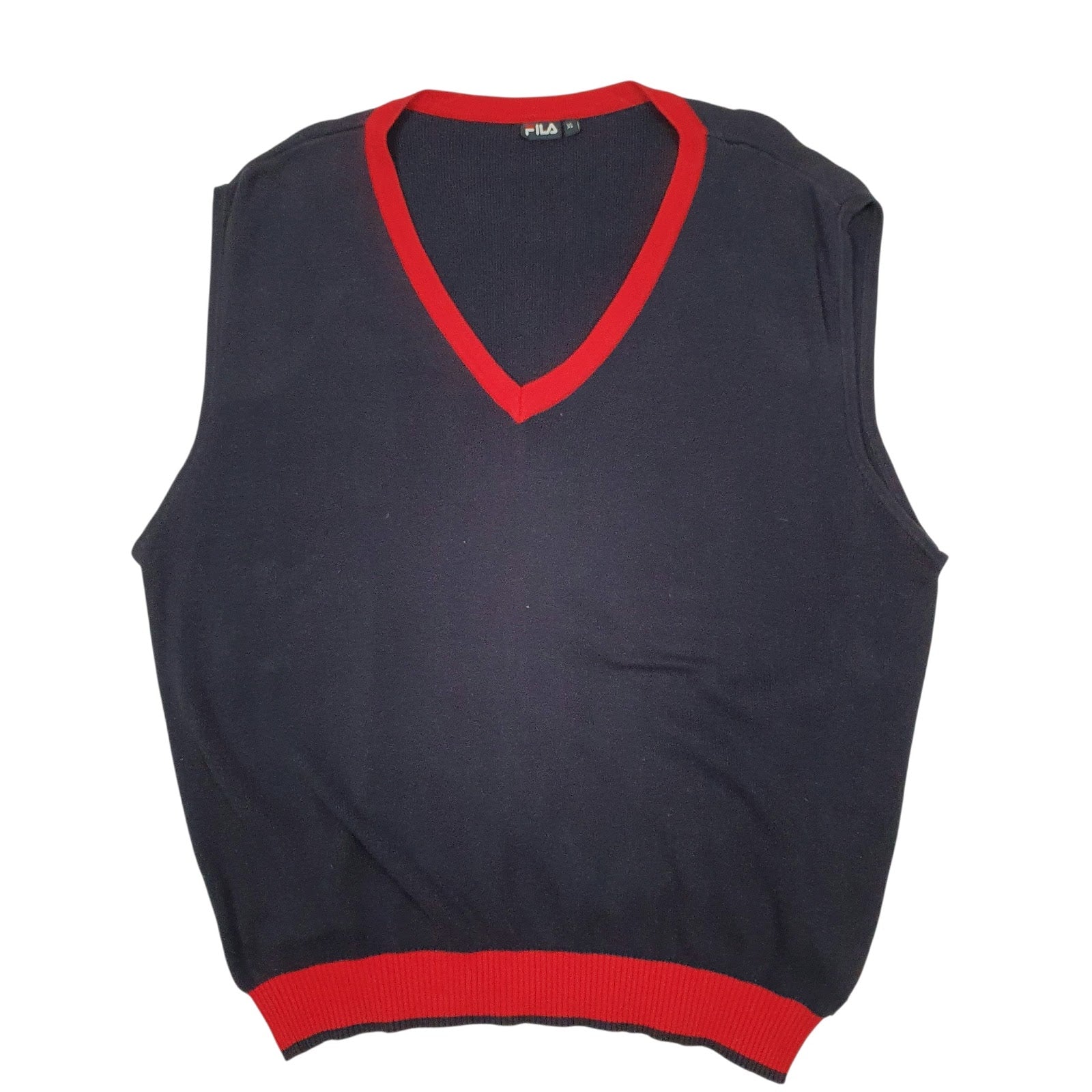 Mens Navy Fila  Vest Jumper
