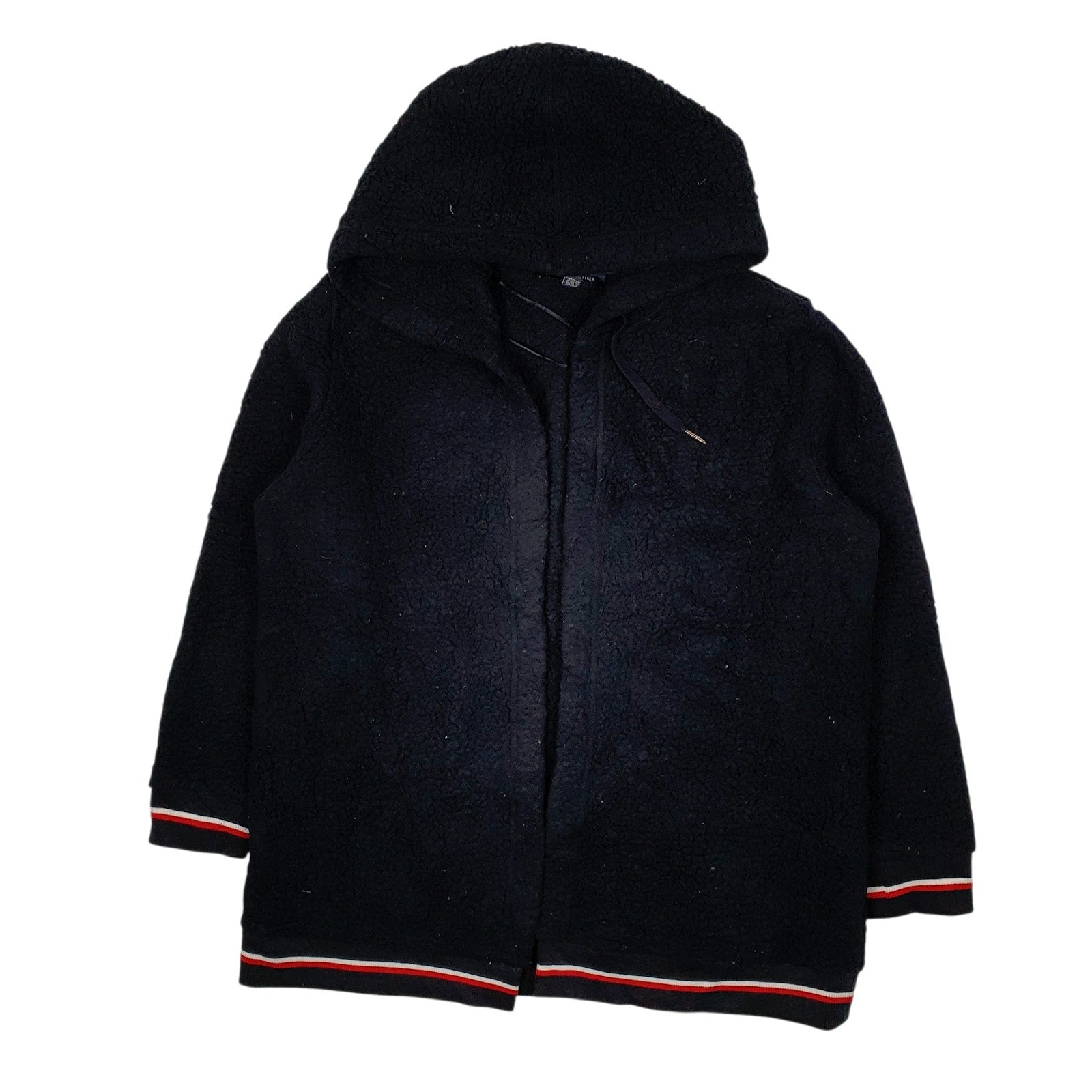 Womens Navy Tommy Hilfiger Sherpa Hoodie Cardigan Jumper