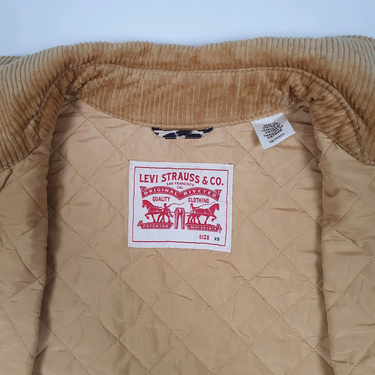 Womens Beige Levis Leopard Print  Coat