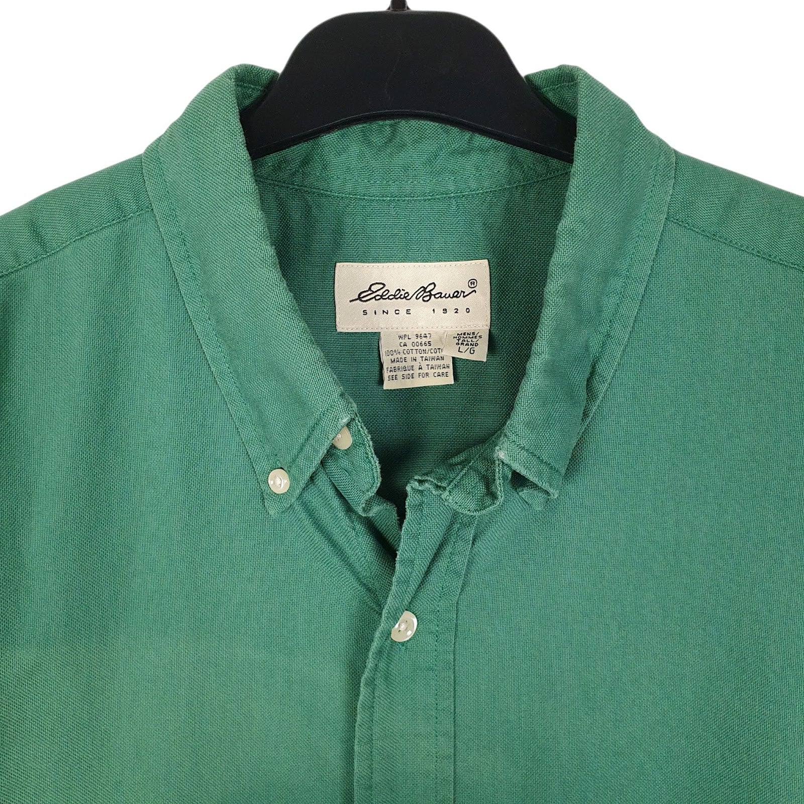 Mens Green Eddie Bauer Vintage 90s Tall  Shirt