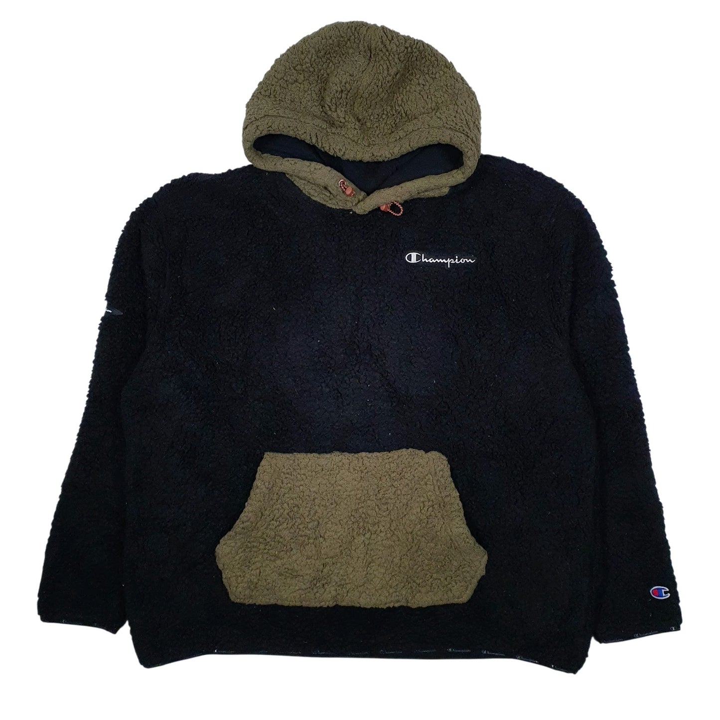 Mens Black Champion Sherpa Hoodie Jumper