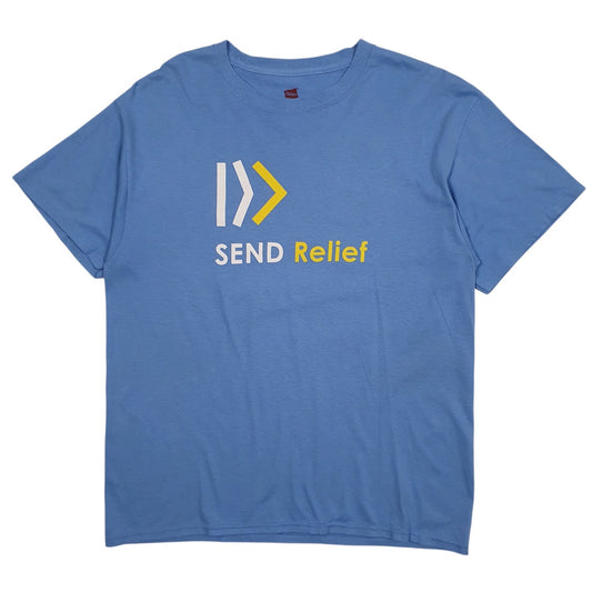 Mens Blue Hanes Send Relief Short Sleeve T Shirt