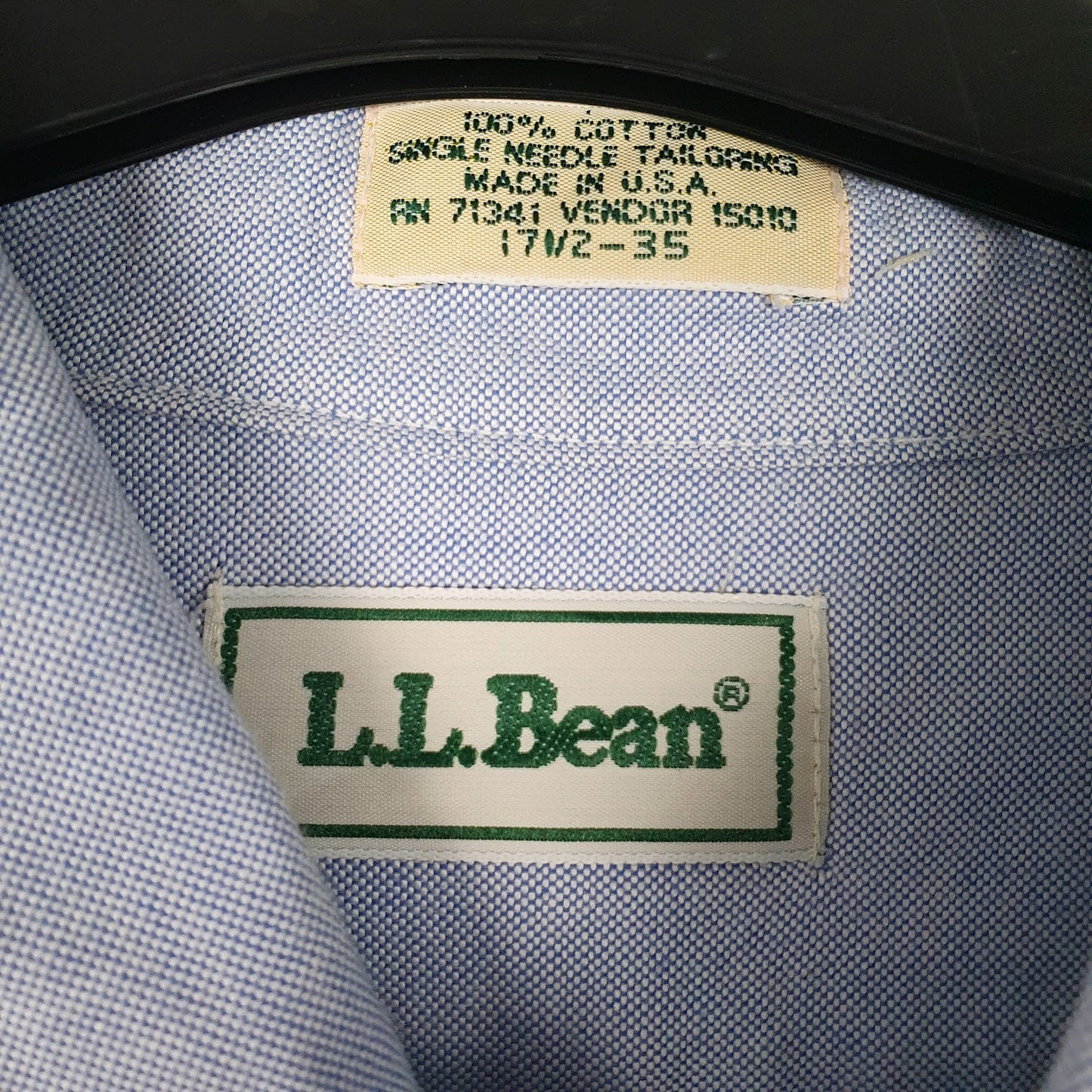 Mens Blue L.L.Bean Vintage 90s Made In USA  Shirt