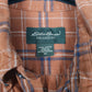 Mens Orange Eddie Bauer Flannel  Shirt
