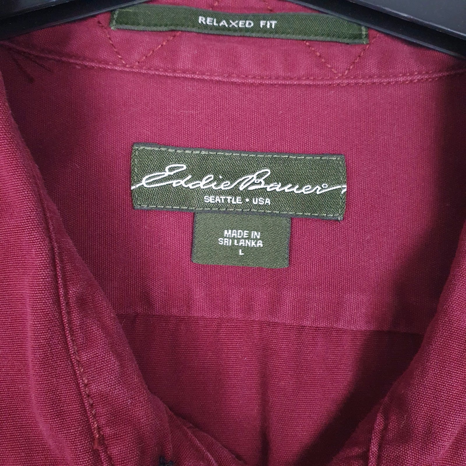 Mens Burgundy Eddie Bauer   Shirt