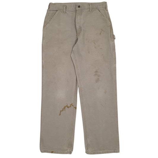 Mens Grey Carhartt B11 DES Workwear Carpenter Trousers