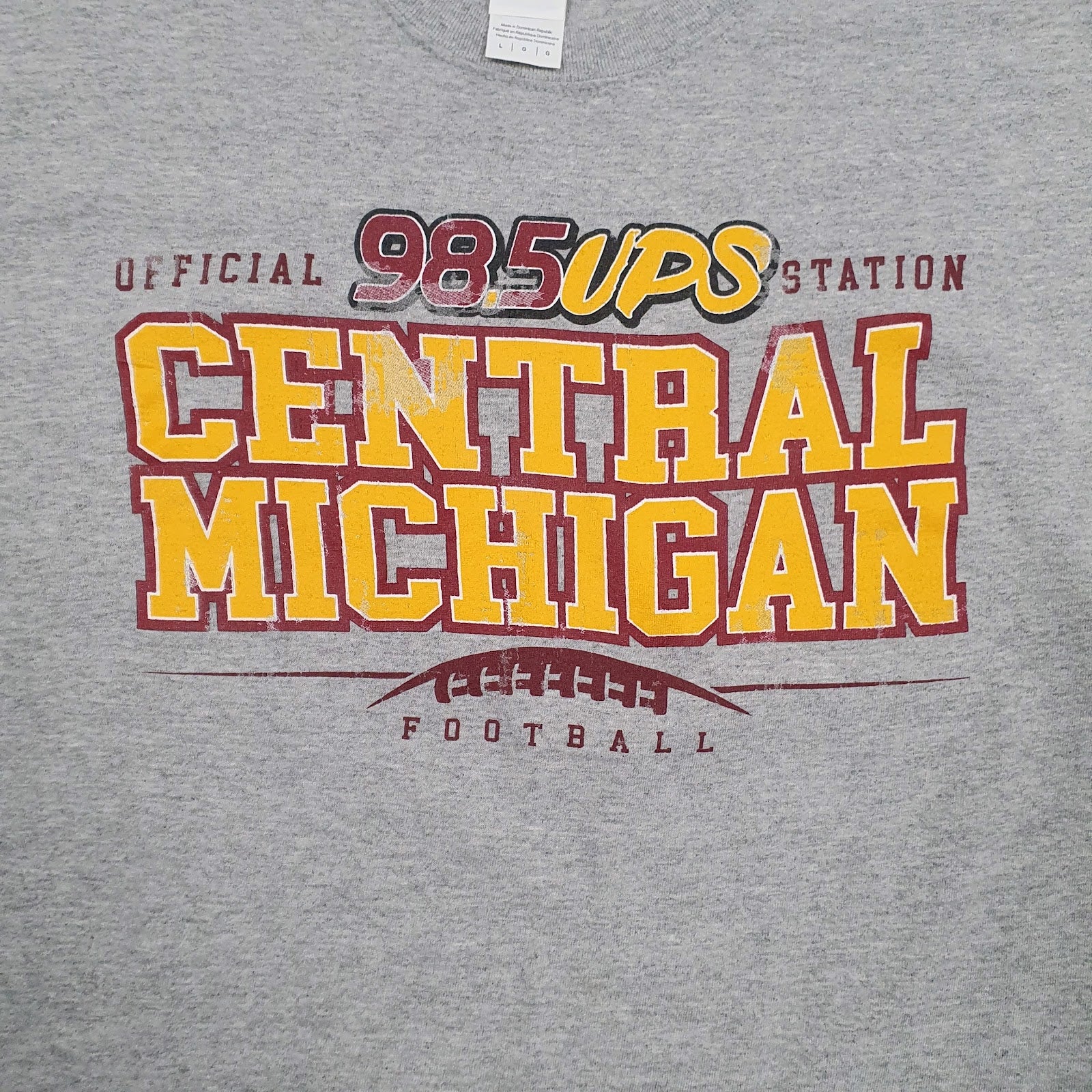 Mens Grey Gildan Central Michigan Football  T Shirt