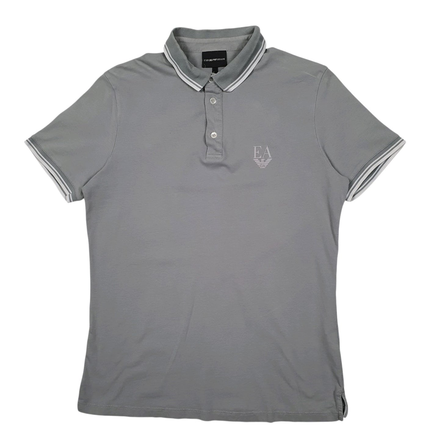 Mens Grey Emporio Armani Slim Fit Short Sleeve Polo Shirt