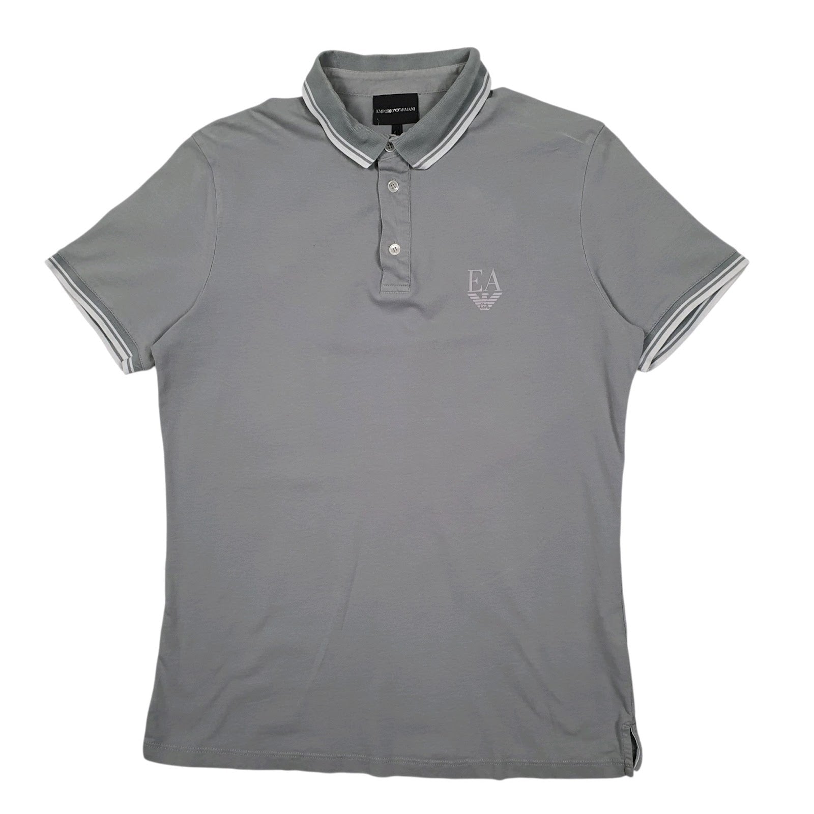 Mens Grey Emporio Armani Slim Fit Short Sleeve Polo Shirt