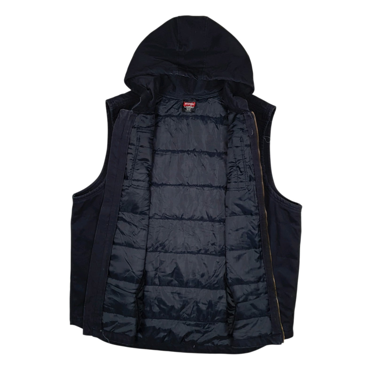 Mens Navy Wrangler Vest Bodywarmer Workwear Hoodie  Coat