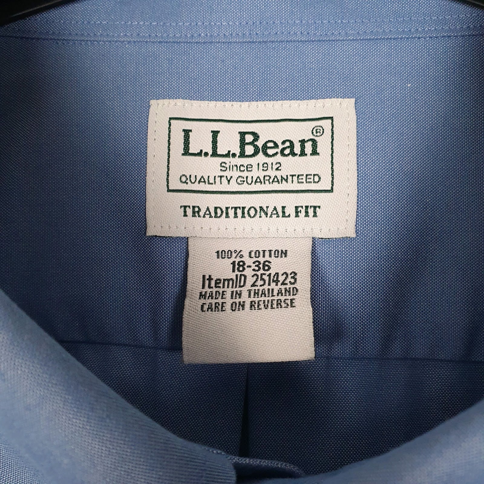 Mens Blue L.L.Bean   Shirt