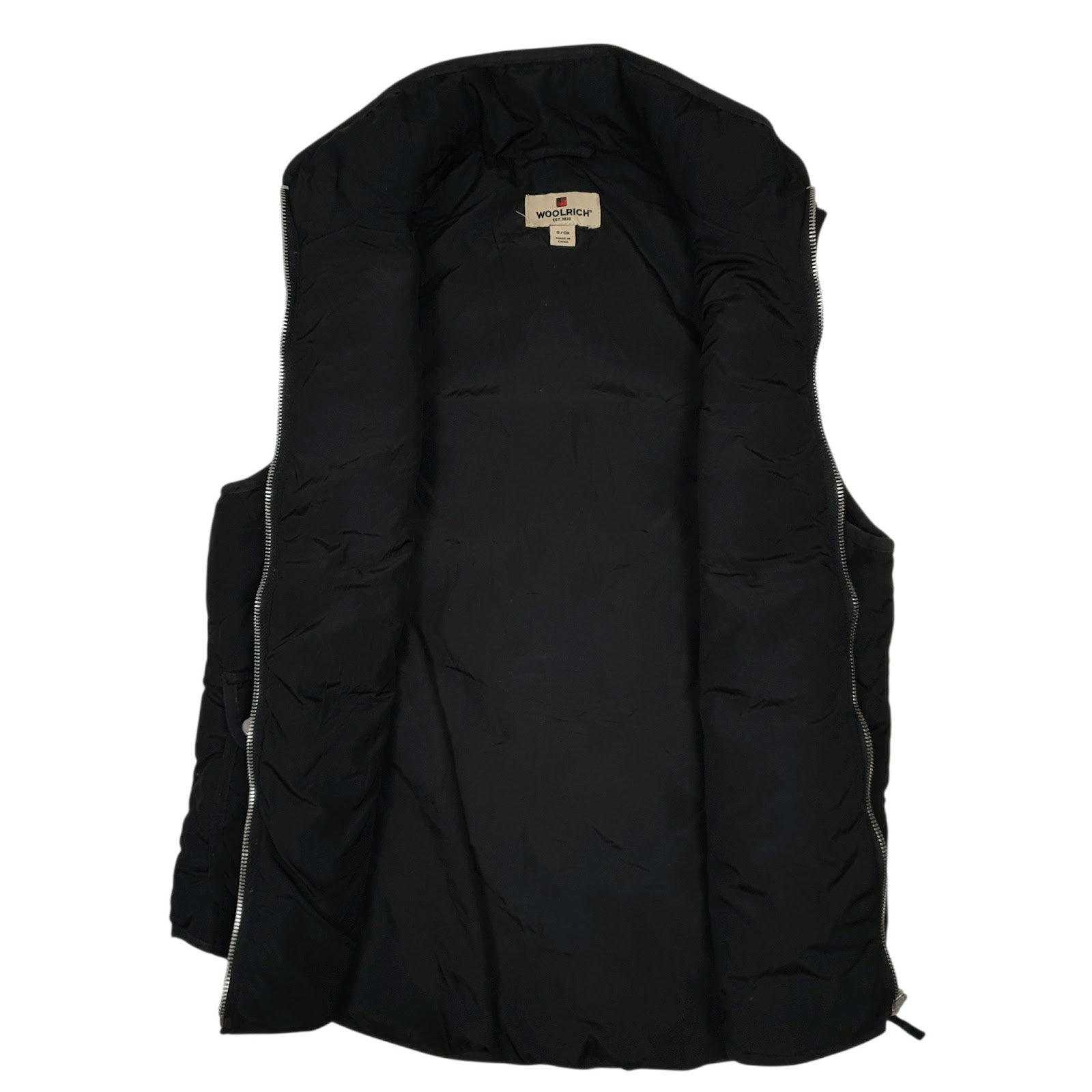 Womens Black Woolrich Quilted Gilet Vest Bodywarmer  Coat