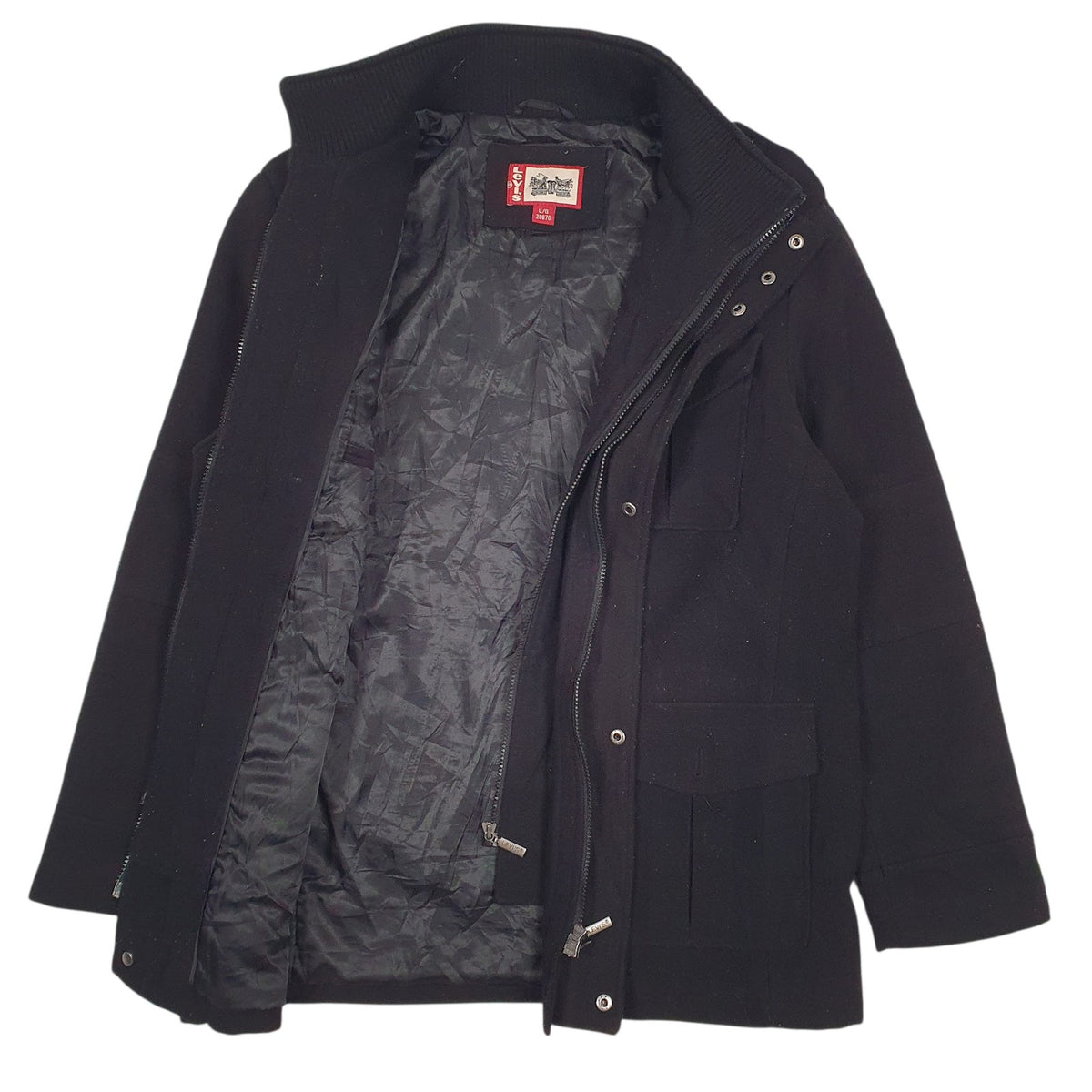 Mens Black Levis   Coat