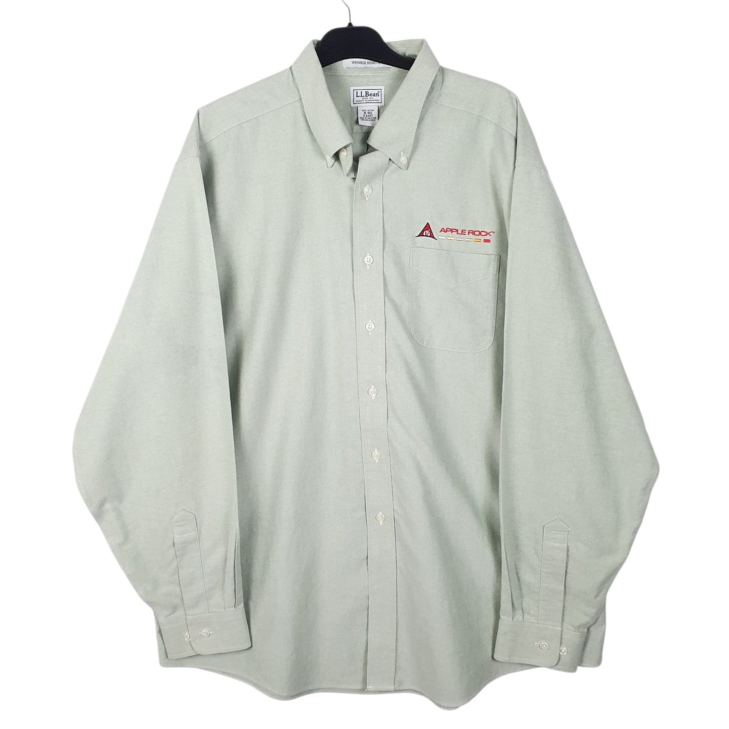 Mens Green L.L.Bean Apple Rock Long Sleeve Shirt