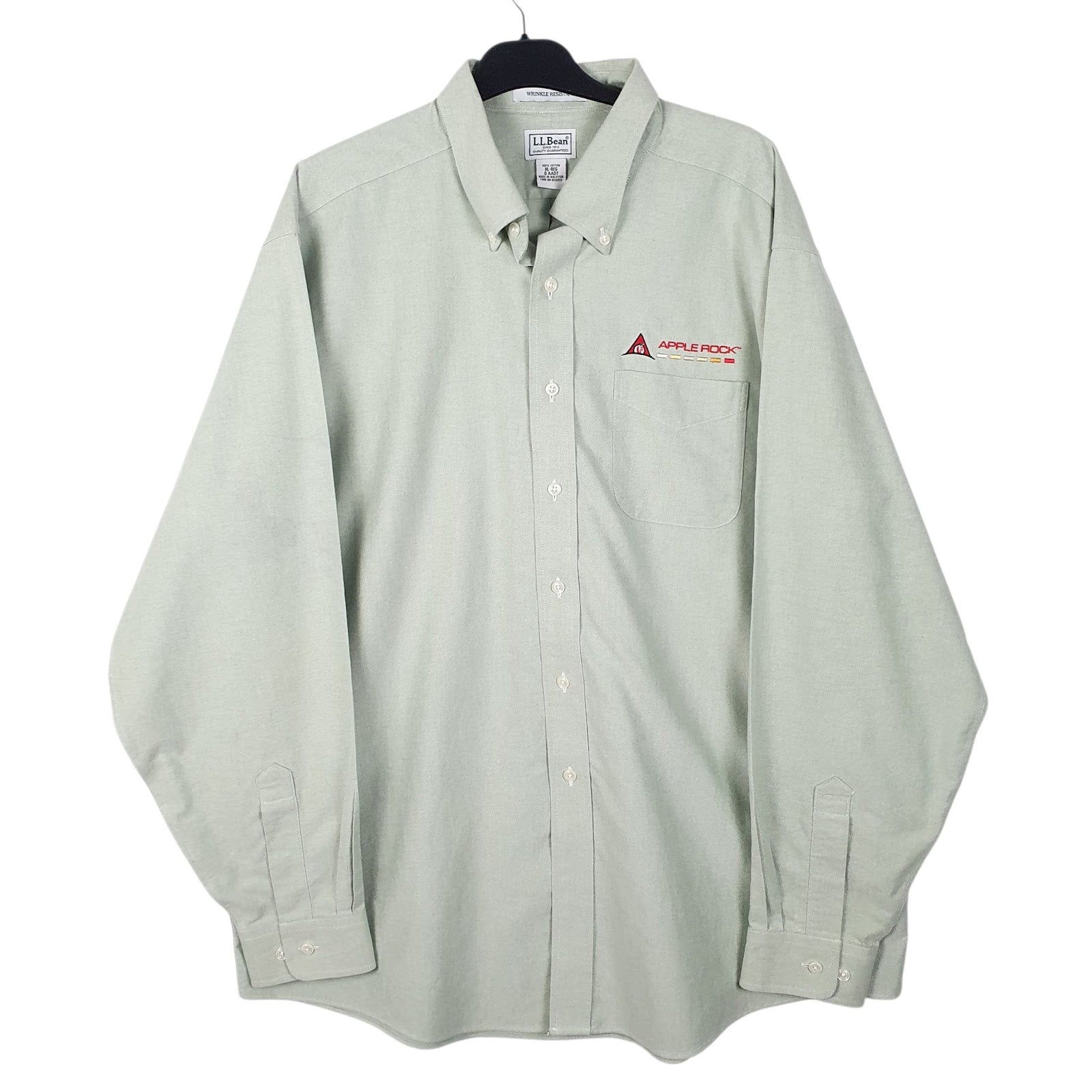 Mens Green L.L.Bean Apple Rock Long Sleeve Shirt