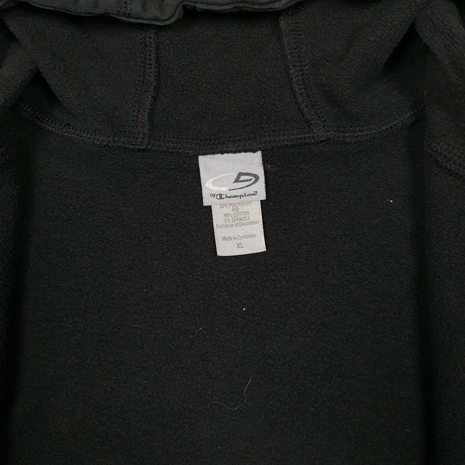 Womens Black Champion Hoodie Full Zip Jumper