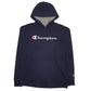 Mens Navy Champion Spellout Hoodie Jumper