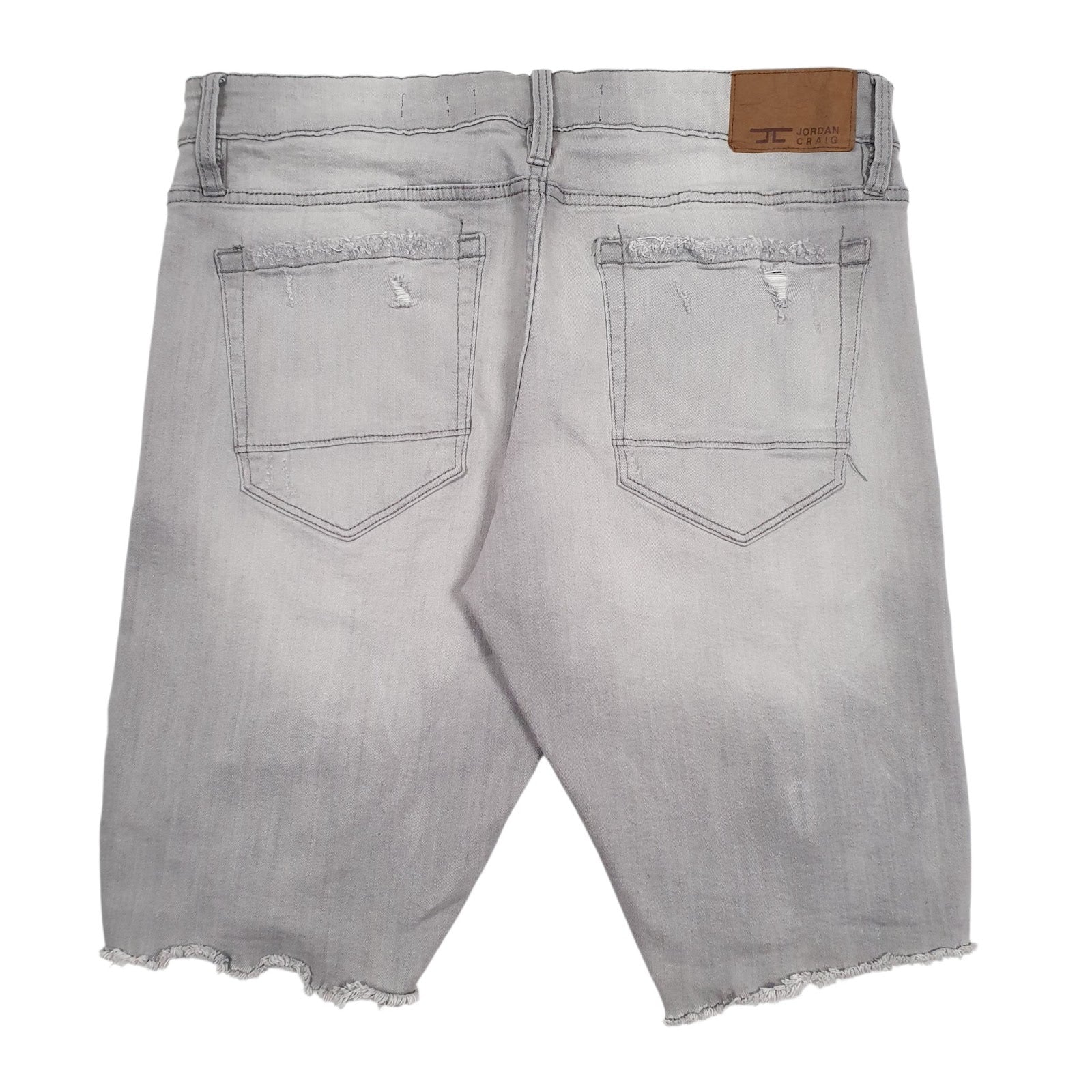 Mens Grey Jordan Craig Distressed  Shorts