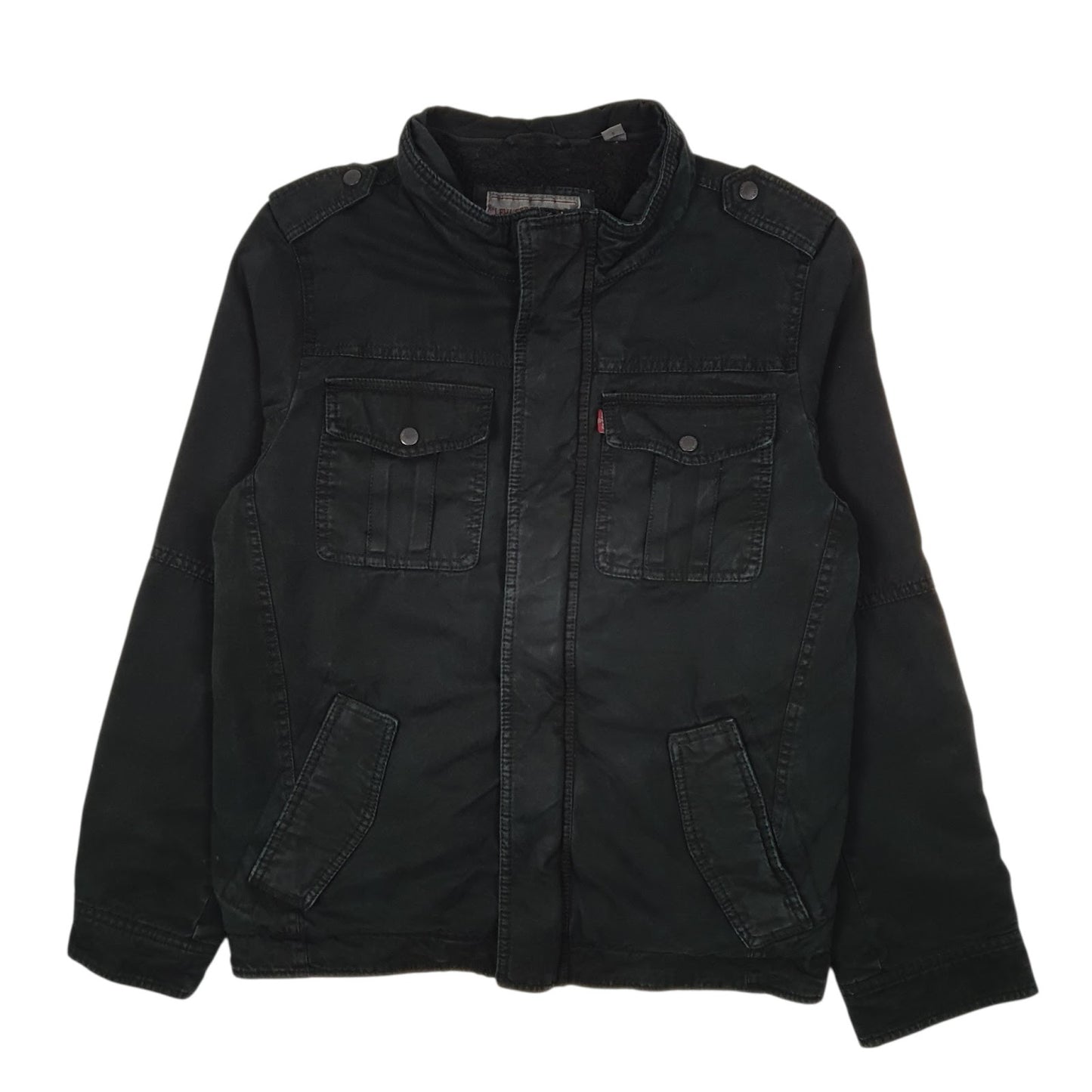 Mens Black Levis Workwear Military Windbreaker  Coat