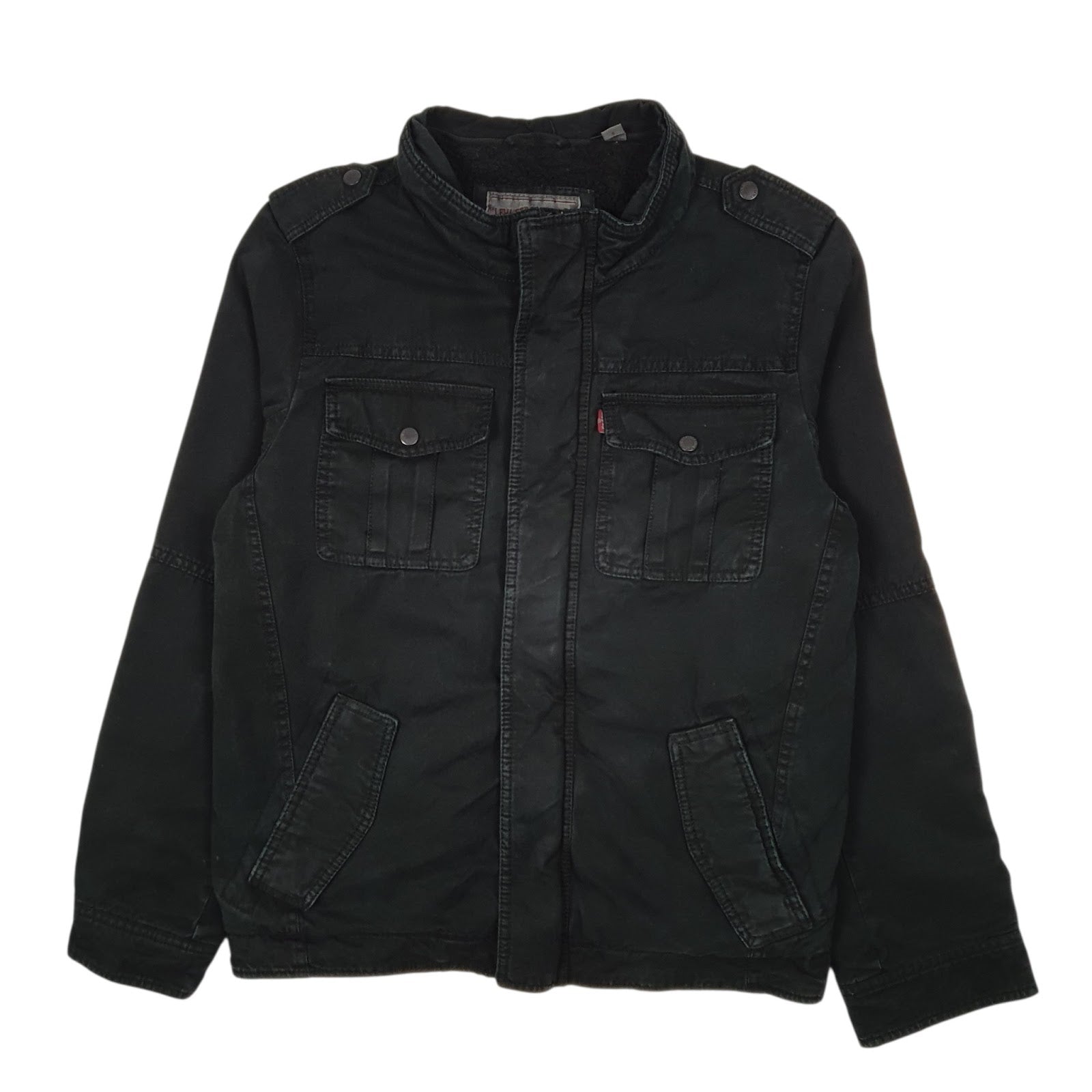 Mens Black Levis Workwear Military Windbreaker  Coat