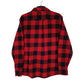 Mens Red Eddie Bauer Heavyweight Flannel Plaid  Shirt