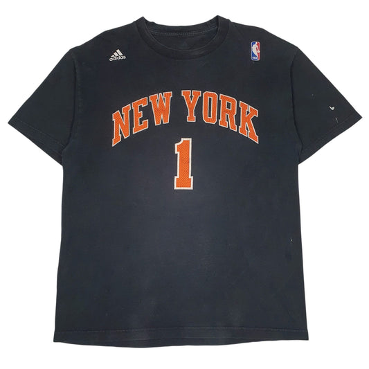 Mens Black Adidas NBA New York Knicks Stoudemire Short Sleeve T Shirt
