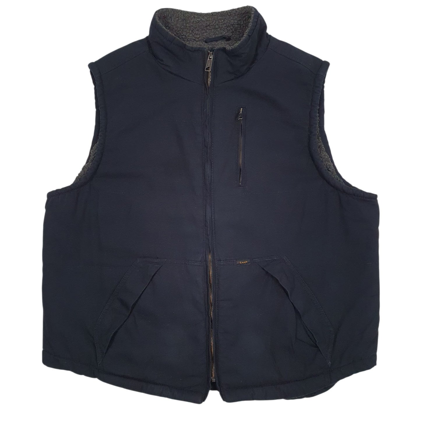 Mens Navy Lee Sherpa Lined  Coat