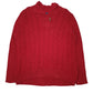 Womens Red Chaps Cable Knit Shoal Neck Jumper