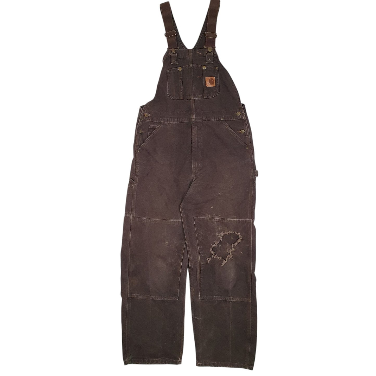 Mens Brown Carhartt R06 DKB Dungaree Trousers